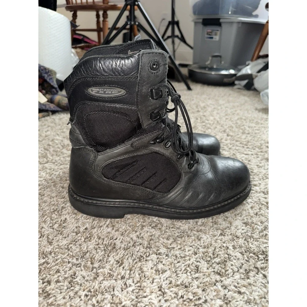 Harley‎ Davidson FXRG Boots Mens 11 Black Leather Steel Toe Gore-Tex Riding